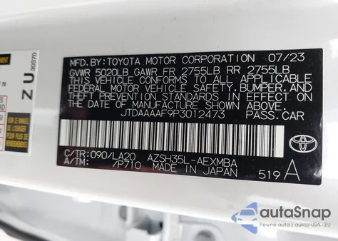 2023 Toyota Crown Limited from USA, damaged, VIN JTDAAAAF9P3012473